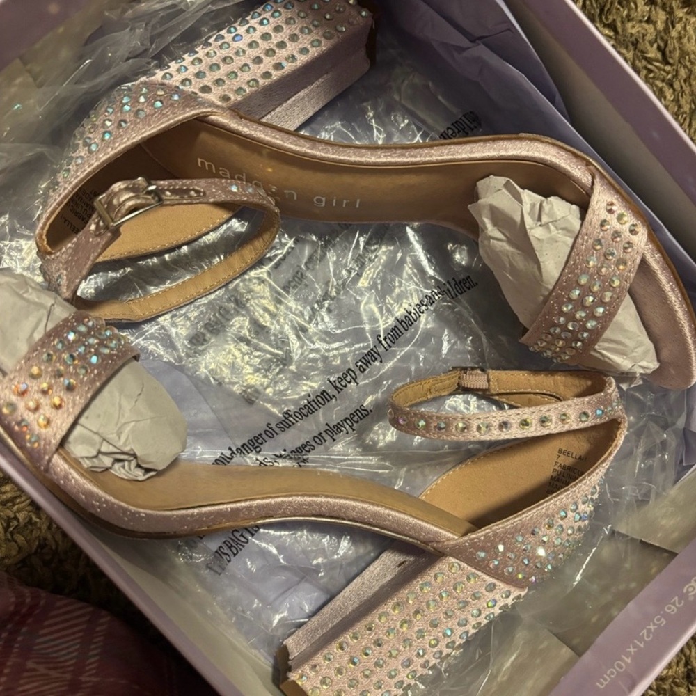 NEW Madden Girl Pink Rhinestone Heels